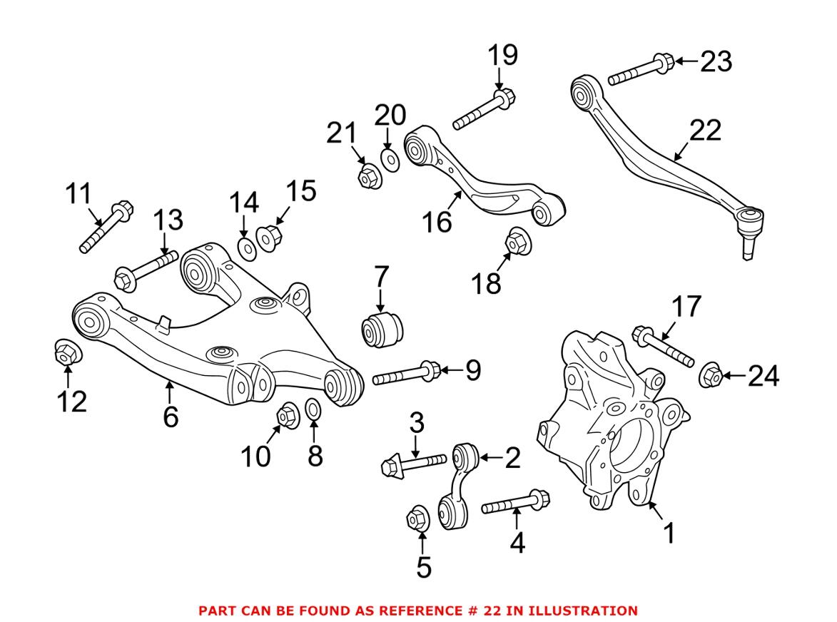 BMW Control Arm - Rear Passenger Side Upper Rearward 33326779848